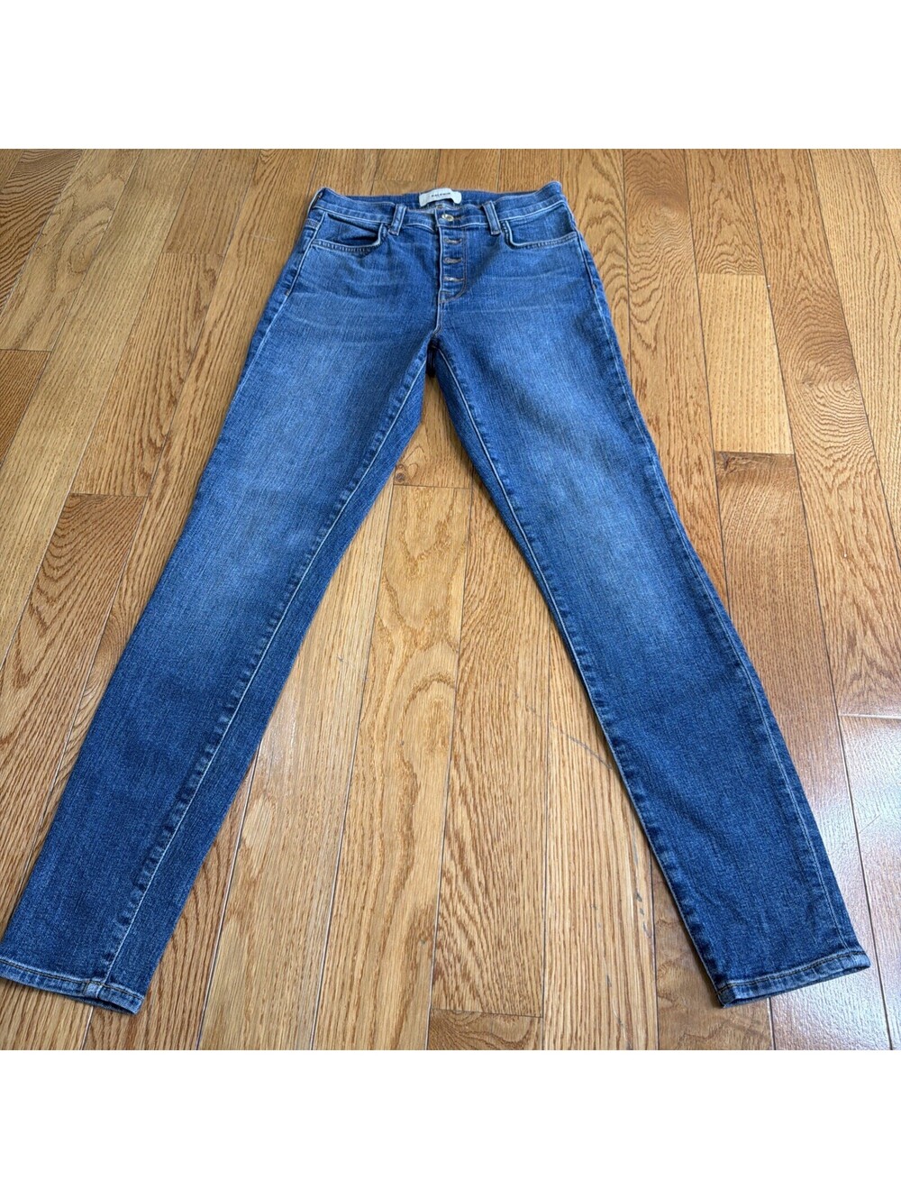 Size 26 Baldwin Kansas City Jeans Henley Slim Straight Selvedge Denim Dark Wash